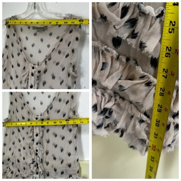 All Saints Deidre Ruffle Sheer Mini Dress Lightweight Print Fairy Ruffles Pink - Picture 13 of 16